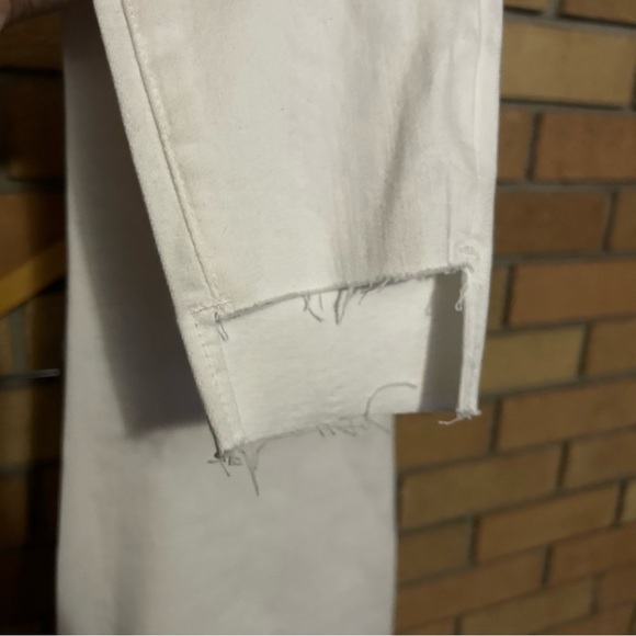 Frame Le Skinny De Jeanne Raw Hem Women’s Ankle Slit Skinny Jeans White Size 24 - Picture 7 of 9